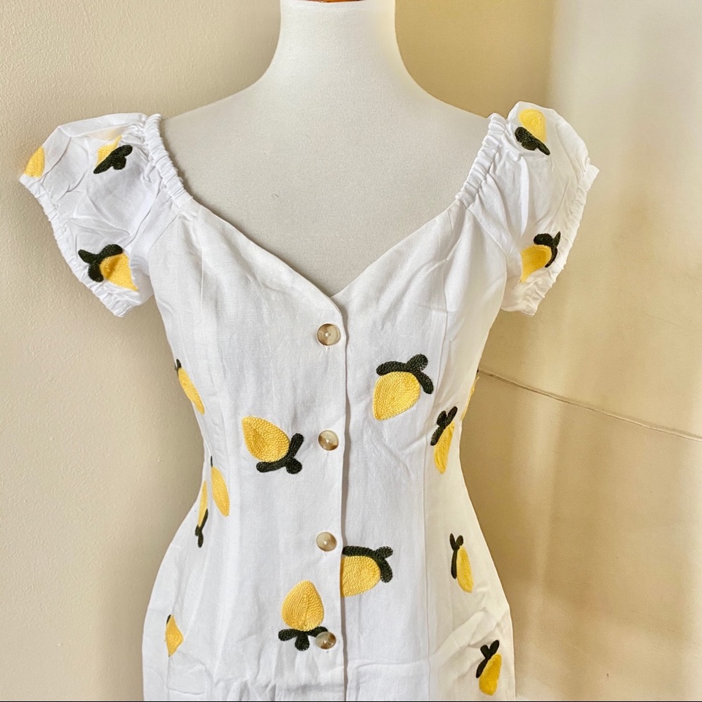 Red Carter Lemon Embroidered Dress - Picture 9 of 14